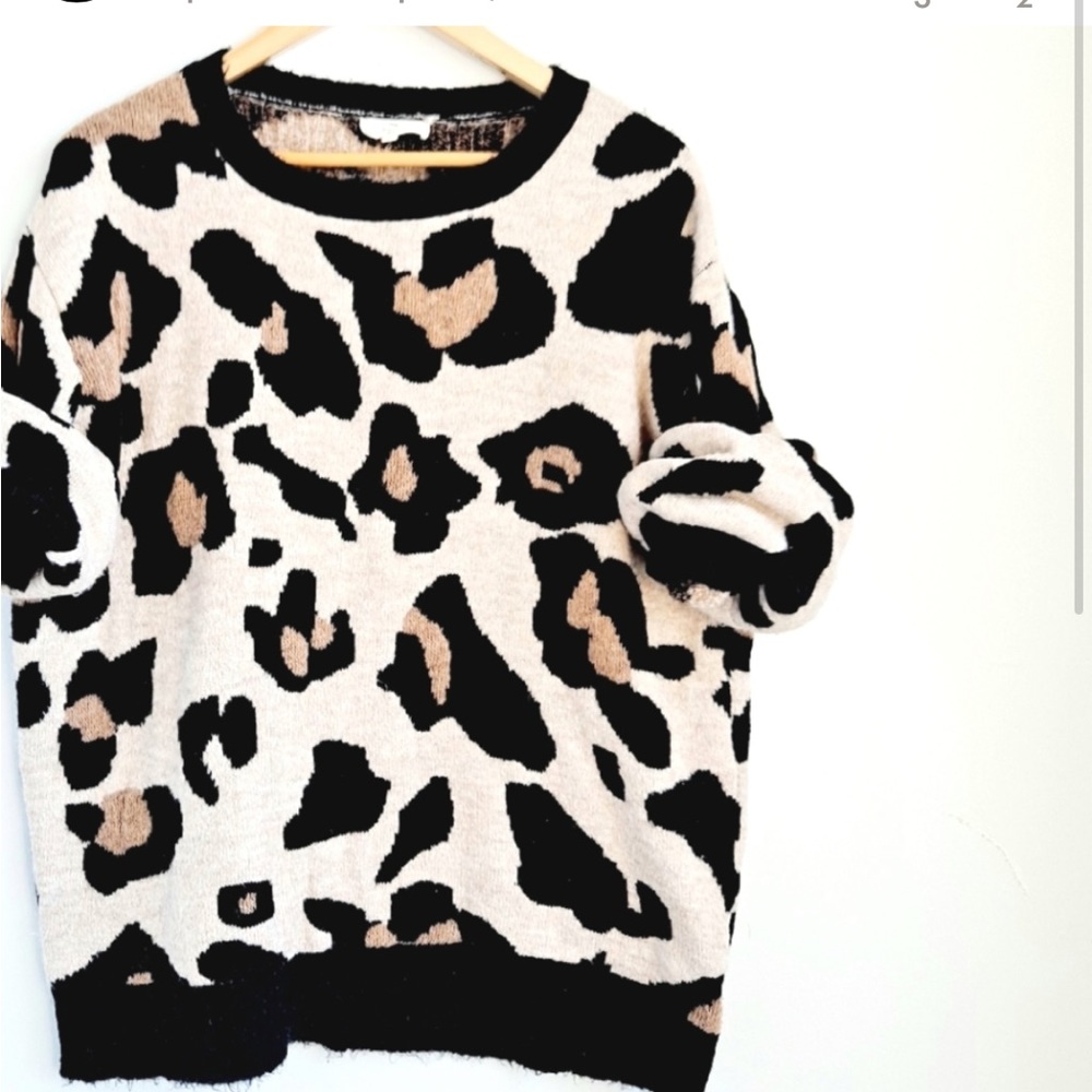 Urban Outfitters Entro Cheetah Bell Sleeve Sweater